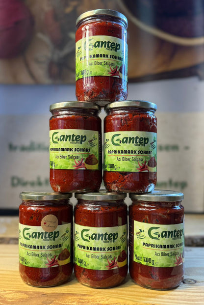 Gantep Naturel Paprikamark Biber Salca scharf 700g sonnengereift