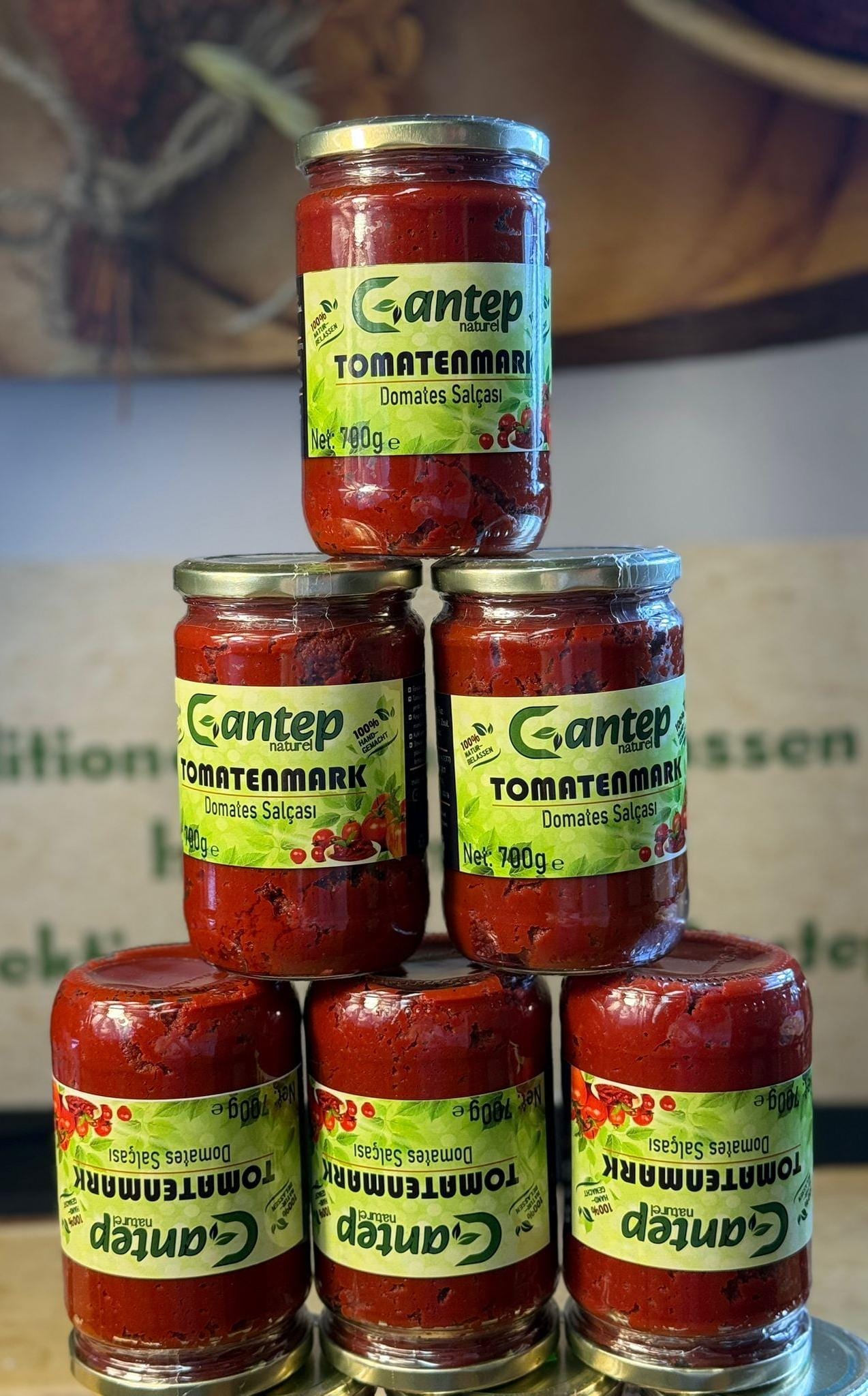 Gantep Naturel Domates Salca Tomatenmark 700g hausgemacht sonnengereift